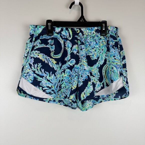 Lilly Pulitzer Pants - Lilly Pulitzer Ocean Trail Shorts In High Tide Navy Scuba Doo Size Small 001485